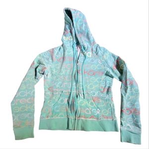 Ecko Red Ecko Unlimited womens medium mint green turquoise  full zipup hoodie